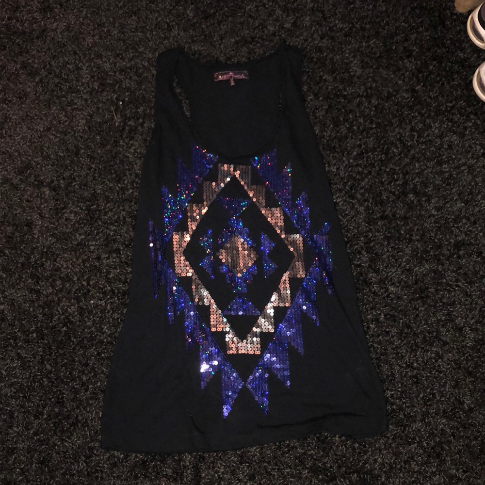 Black sequin tank top